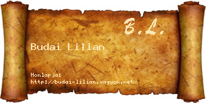 Budai Lilian névjegykártya
